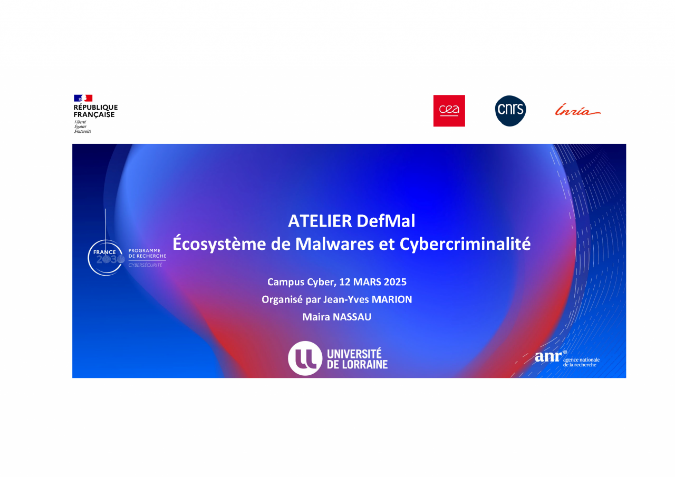 Atelier sur les logiciels malveillants du projet DefMal